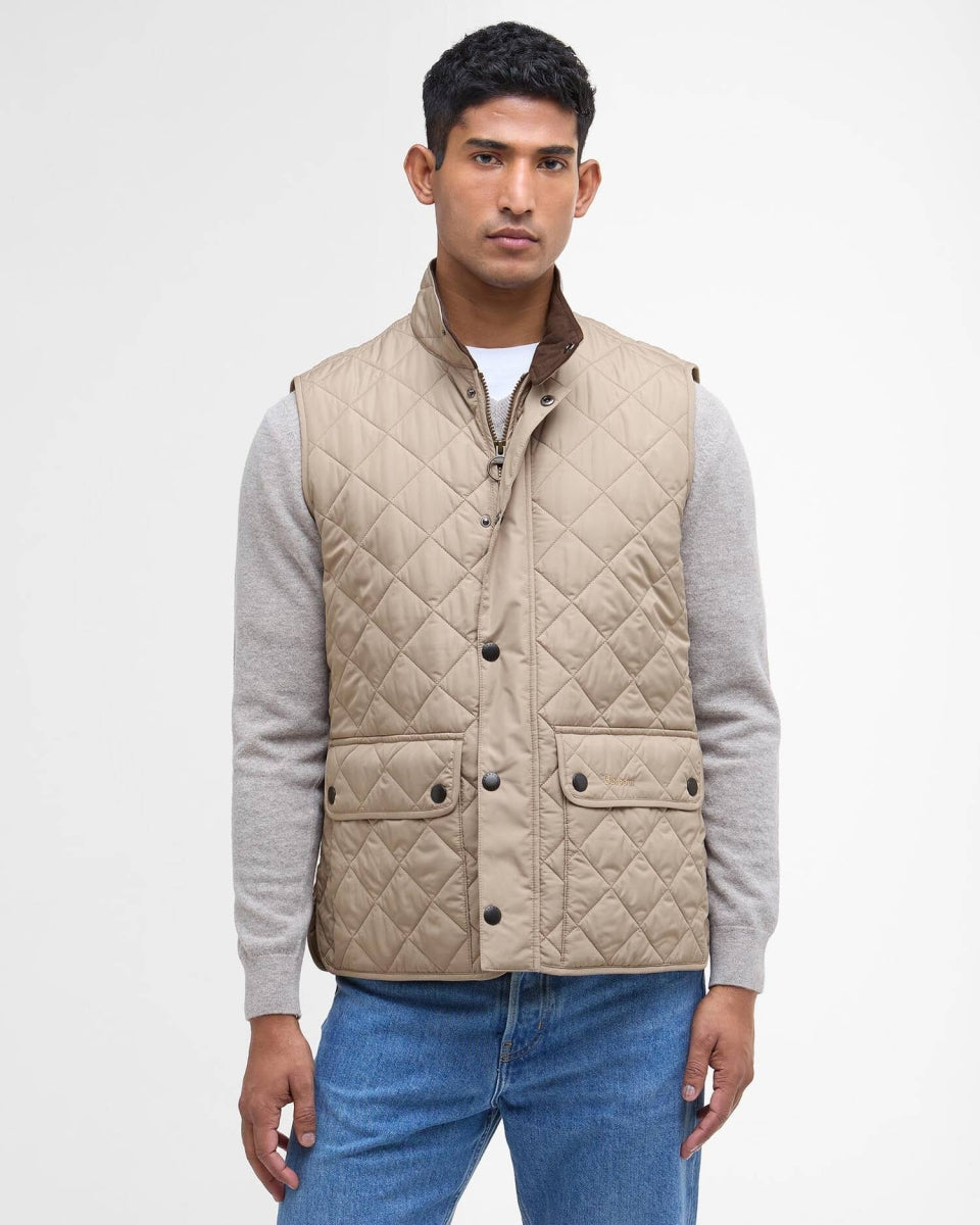 BARBOUR - MG10245ST34 WASHED STONE NEW LOWERDALE QUILTED GILET