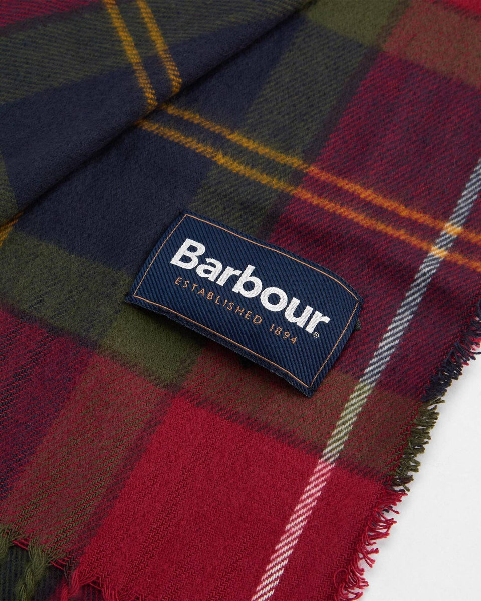 BARBOUR - MGS0079TN69 WINTERBERRY TARTAN SWINTON BEANIE & GALINGALE SCARF GIFT SET