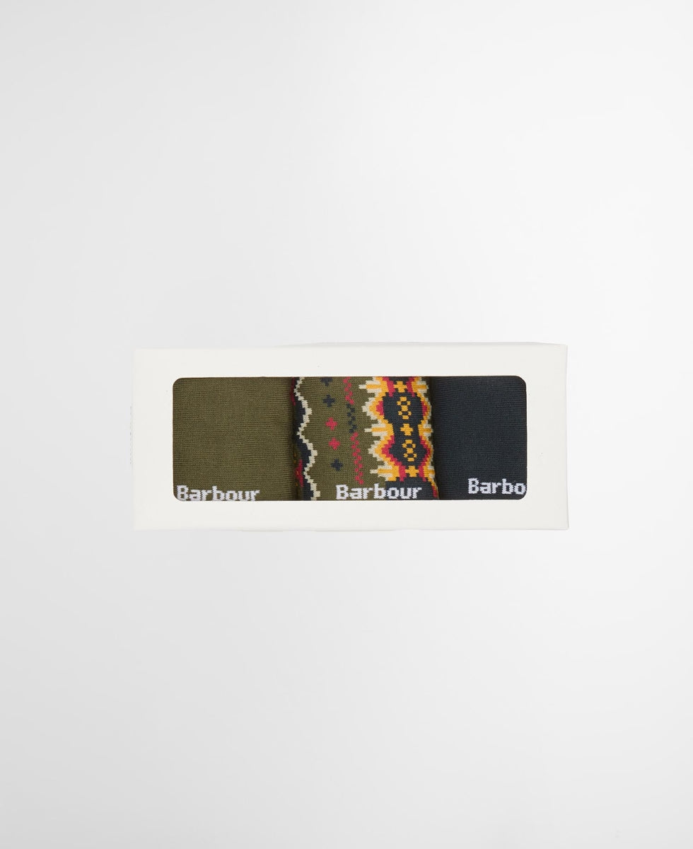 BARBOUR - MGS0099TN11 CLASSIC TARTAN CASE FAIR ISLE SOCK GIFT BOX