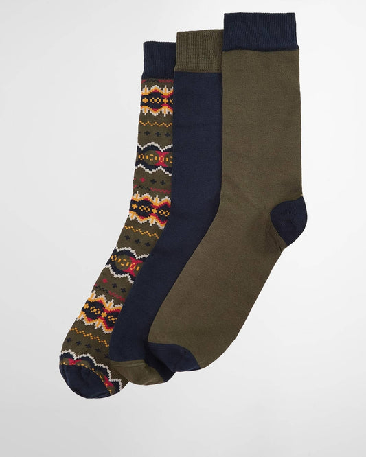 BARBOUR - MGS0099TN11 CLASSIC TARTAN CASE FAIR ISLE SOCK GIFT BOX
