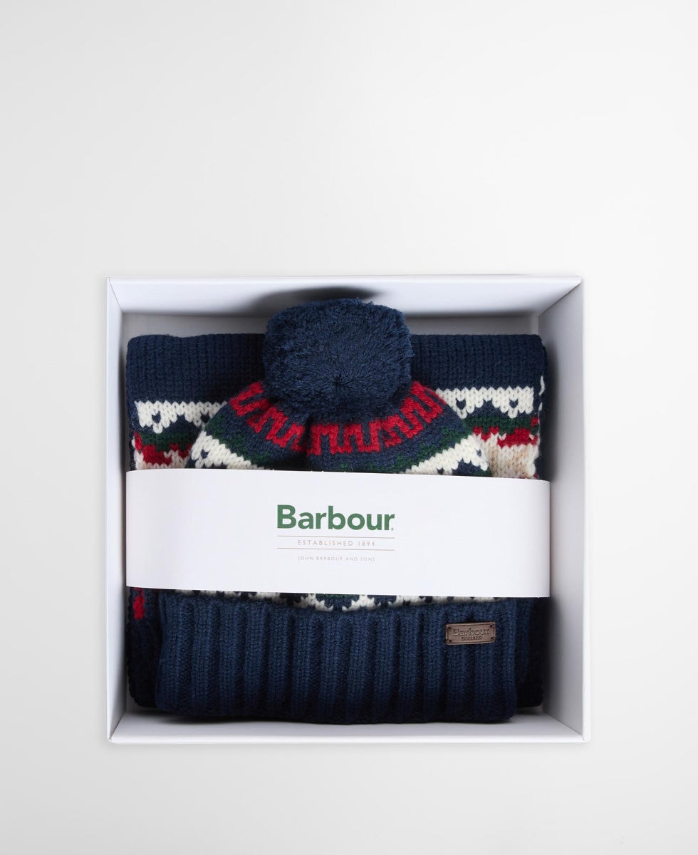 BARBOUR - MGS0108TN98 EVERGREEN KANE KNITTED BEANIE & SCARF SET