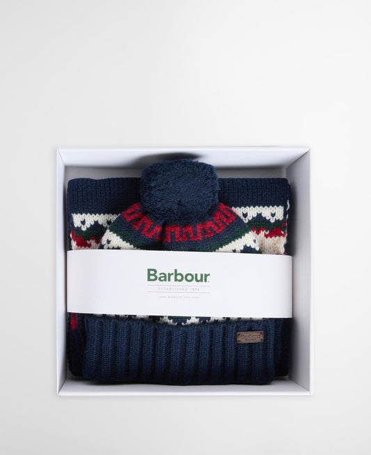 BARBOUR - MGS0108TN98 EVERGREEN KANE KNITTED BEANIE & SCARF SET