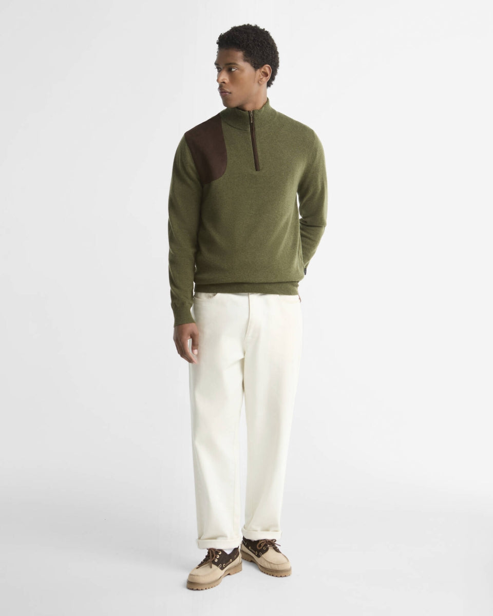 BARBOUR - MKN 1759GN13 WHITHWORTH HALF ZIP SWEATER SAGE