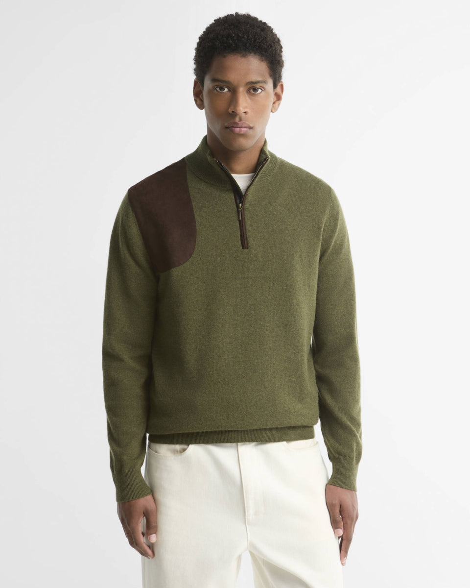 BARBOUR - MKN 1759GN13 WHITHWORTH HALF ZIP SWEATER SAGE
