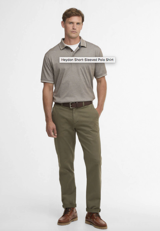 BARBOUR - MML1441SN71 HEYDON PERFORMANCE POLO DARK SAND