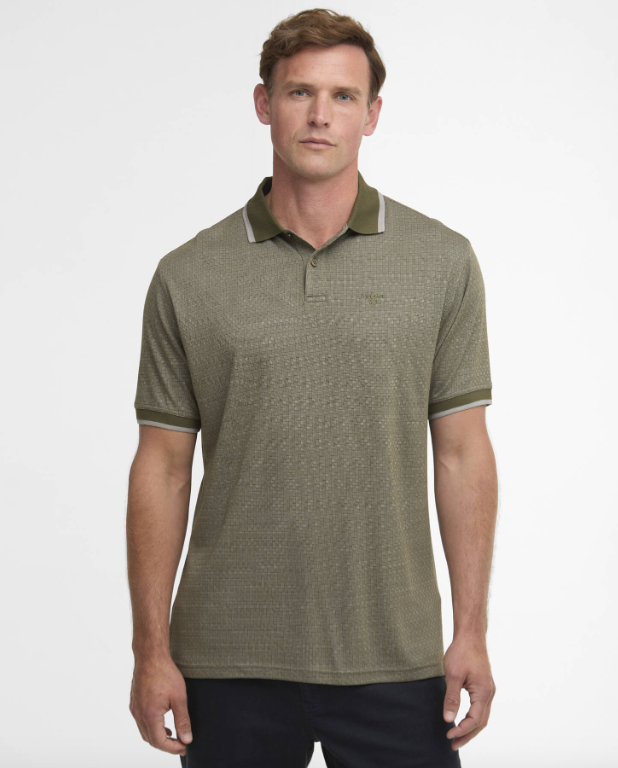 BARBOUR - MML1538OL54 TEXTURED POLO SHIRT MID OLIVE