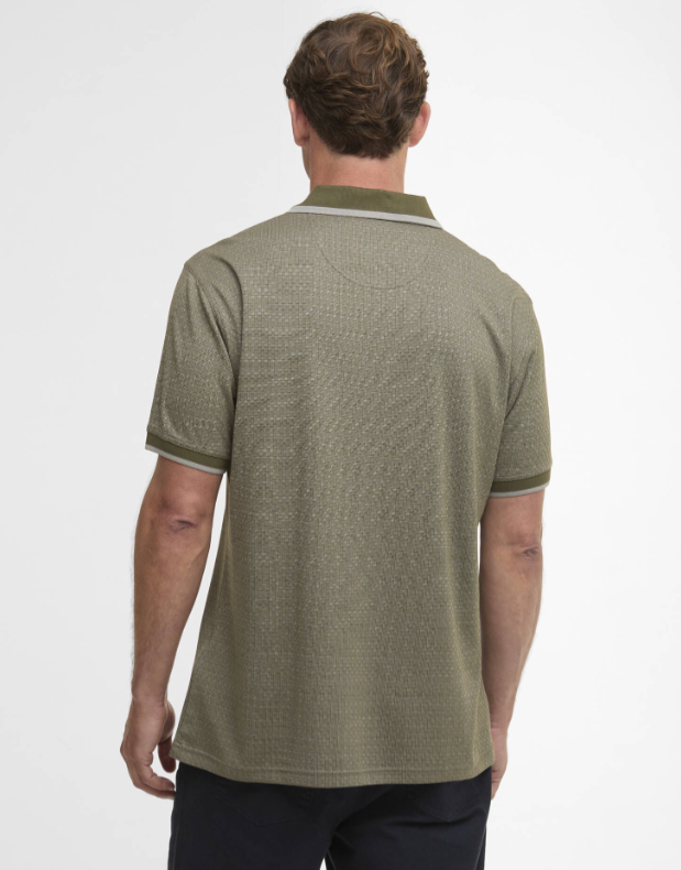 BARBOUR - MML1538OL54 TEXTURED POLO SHIRT MID OLIVE