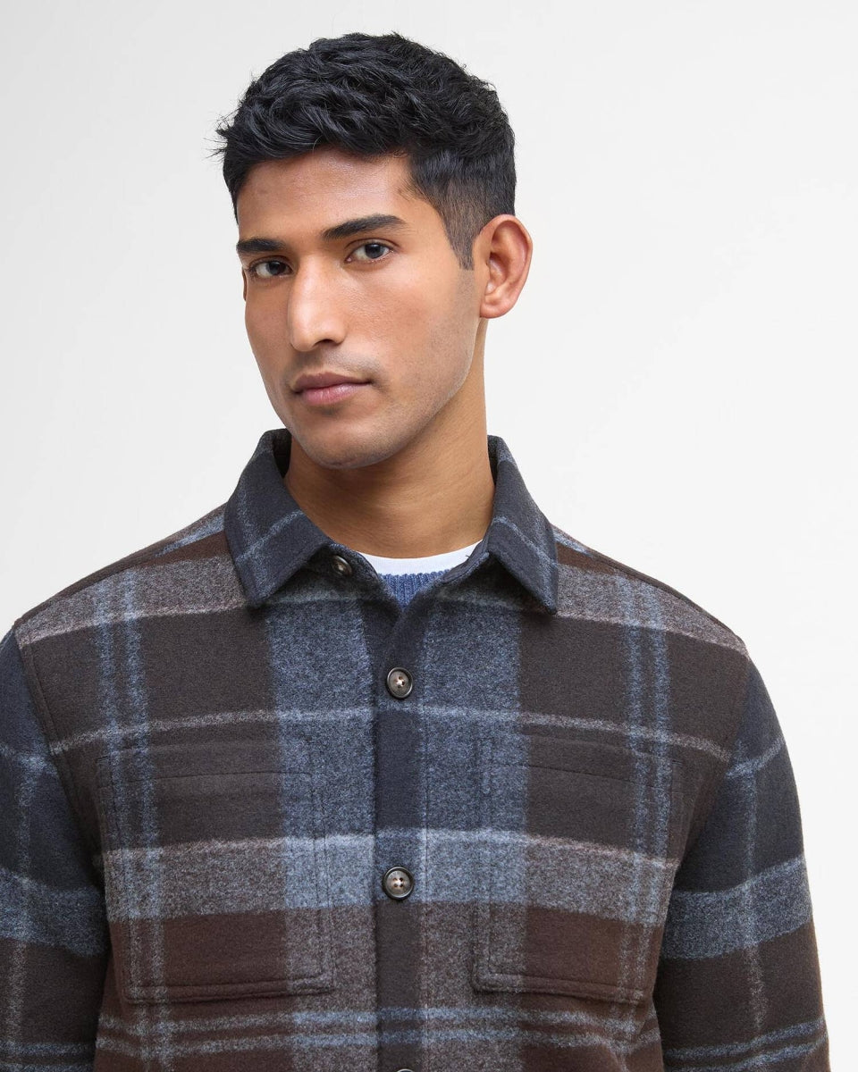 BARBOUR - MOS0400TN38 CHAPTER TAILORED CHECK OVERSHIRT MIDNIGHT OAK TARTAN