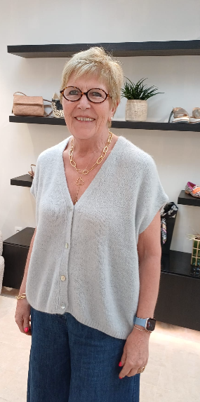 MORGENFRISK - MOUWLOZE CARDIGAN GRIJS