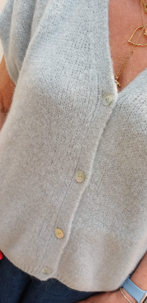 MORGENFRISK - MOUWLOZE CARDIGAN GRIJS