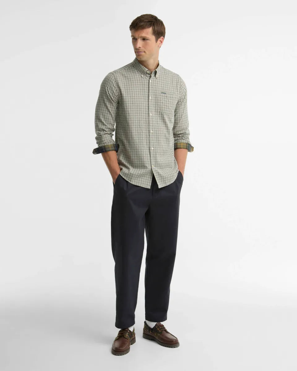 BARBOUR - MSH5027OL51 PADSHAW TAILORED GINGHAM SHIRT OLIVE