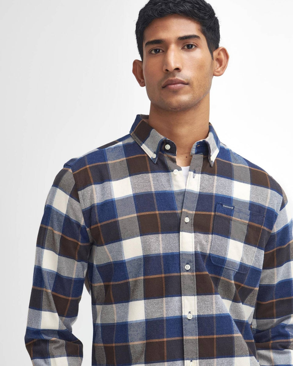 BARBOUR - MSH5057BE11 VALLEY TAILORED CHECKED SHIRT ECRU