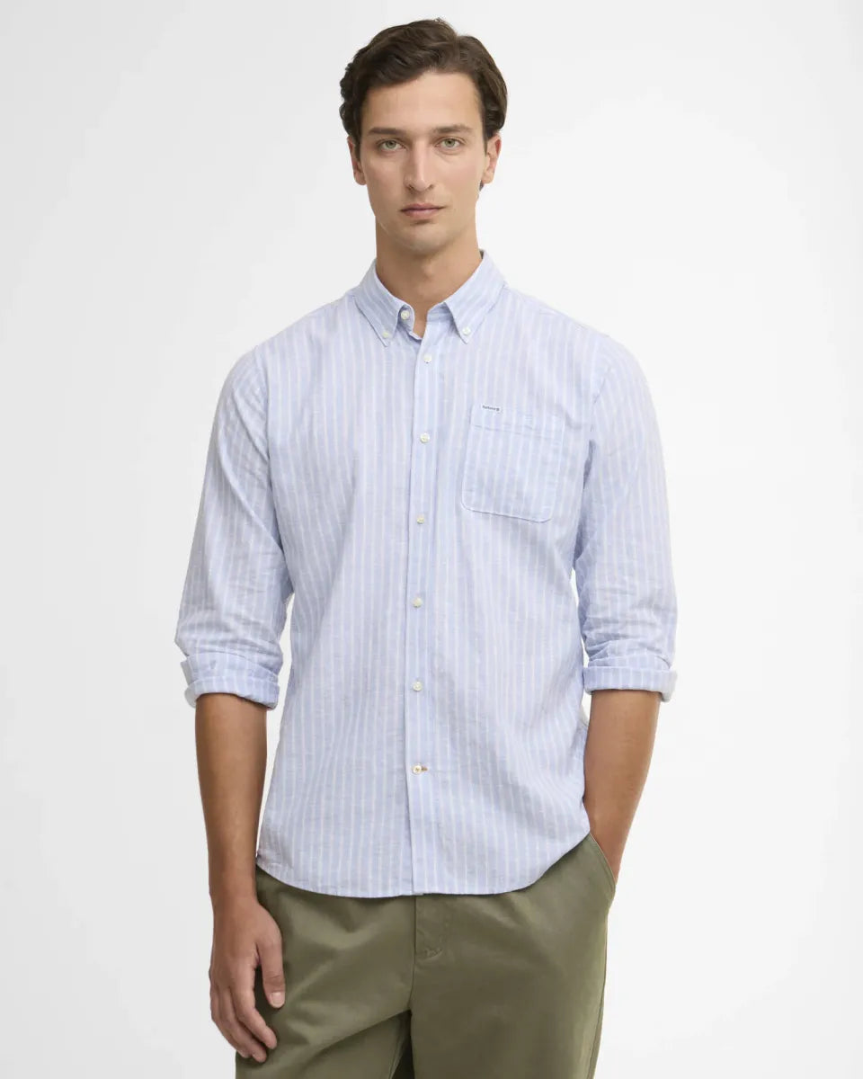 BARBOUR - MSH5710BL33 NELSON STRIPED SIRT BLUE
