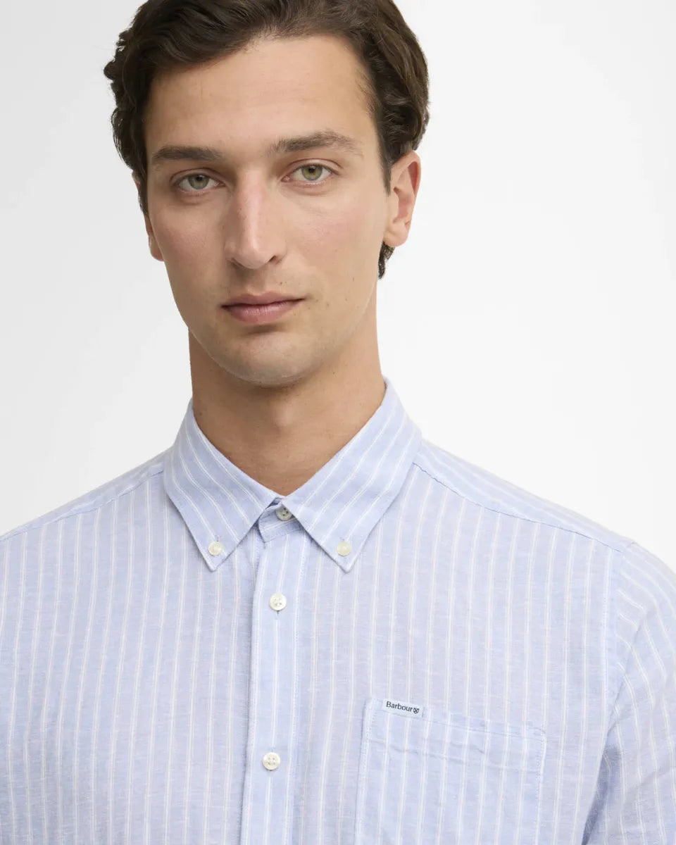 BARBOUR - MSH5710BL33 NELSON STRIPED SIRT BLUE