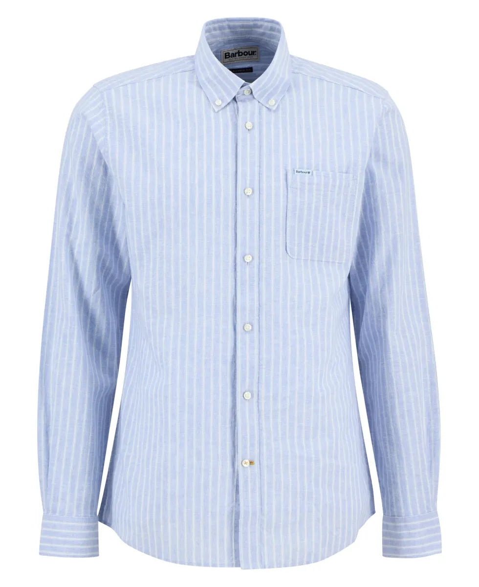 BARBOUR - MSH5710BL33 NELSON STRIPED SIRT BLUE