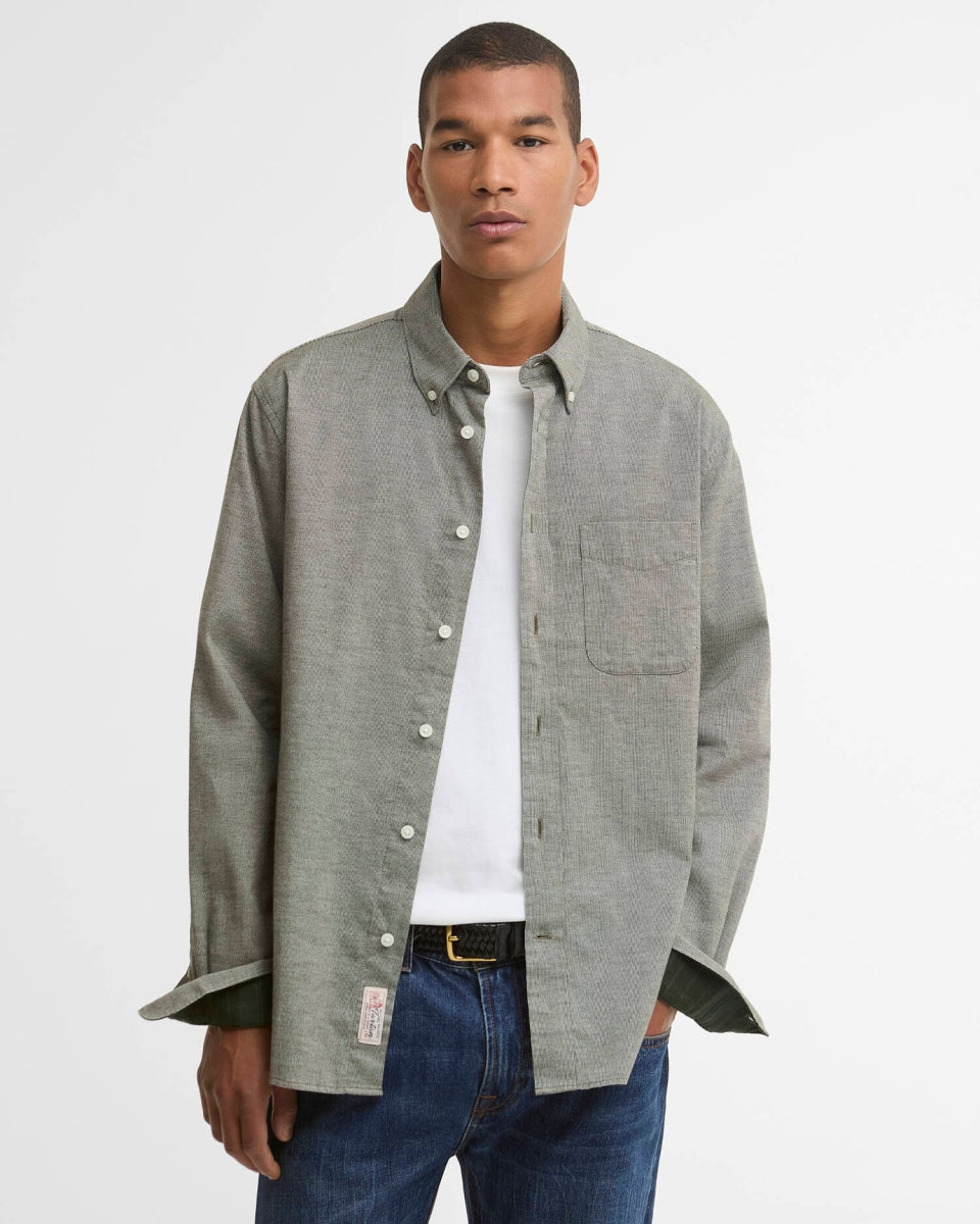 BARBOUR - MSH5824GN93 NEVIS AUTHENTIC TEXTURED SHIRT FOREST