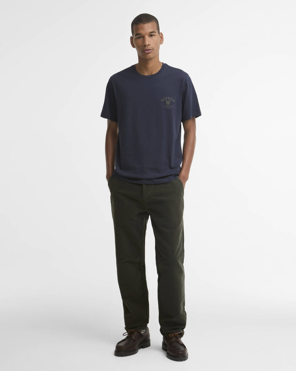 BARBOUR - MTS1655NY91 TARTAN CREST TEE NAVY
