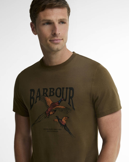BARBOUR - MTS1683OL78 PHEASANT GRAPHIC TAILORED T-SHIRT BEECH