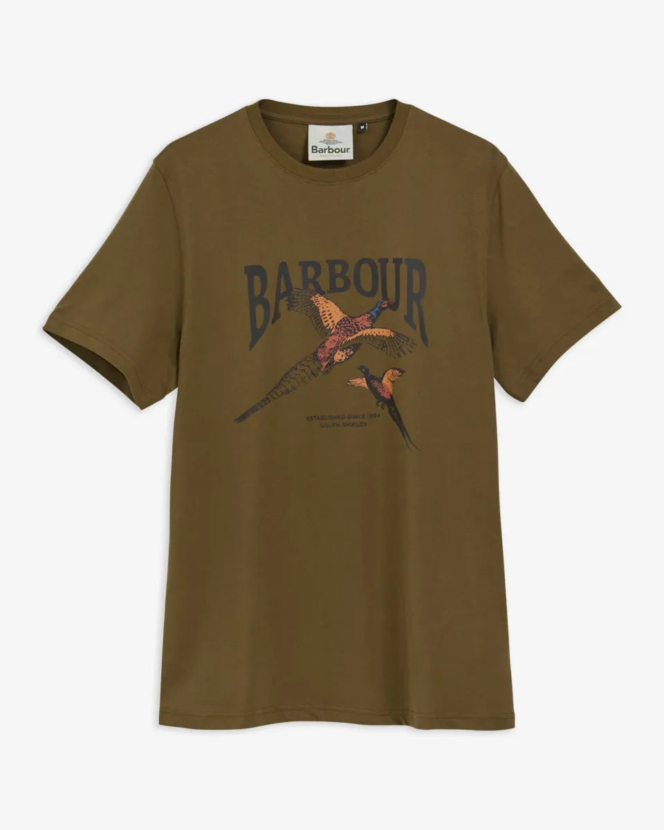 BARBOUR - MTS1683OL78 PHEASANT GRAPHIC TAILORED T-SHIRT BEECH