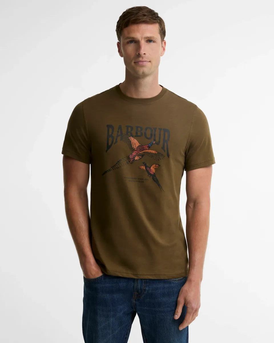 BARBOUR - MTS1683OL78 PHEASANT GRAPHIC TAILORED T-SHIRT BEECH