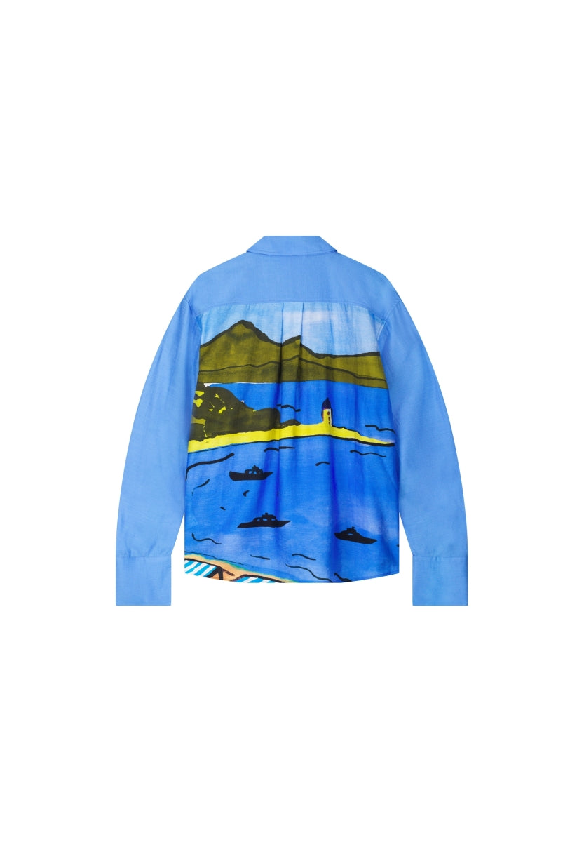 FABIENNE CAPOT - NAVINA BLOUSE BLUE/GREEN